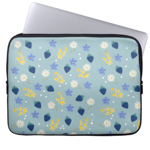 Funda Para Portátil Patrón floral de flores silvestres y zarzamoras