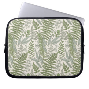 Funda Para Portátil Patrón floral de Green Leafy Garden