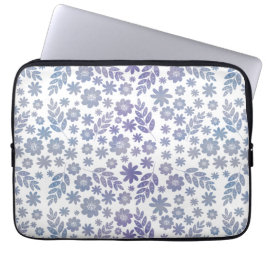 Funda Para Portátil Patrón floral de gris y lavanda