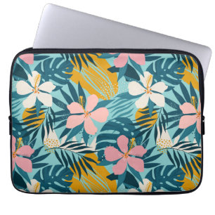 Funda Para Portátil Patrón floral de Hibiscus tropical