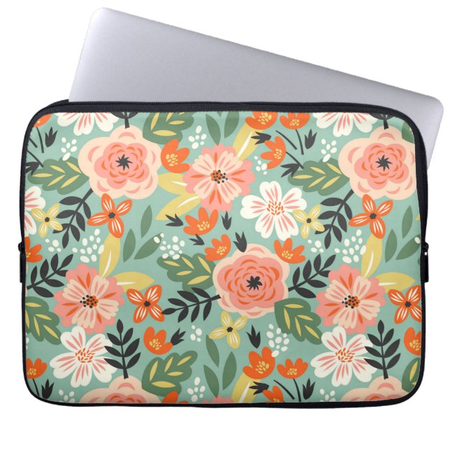 Funda Para Portátil Patrón floral de jardín (Frente)