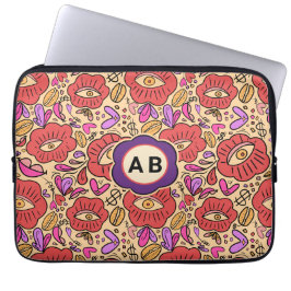 Funda Para Portátil Patrón Floral de Ojo Afortunado
