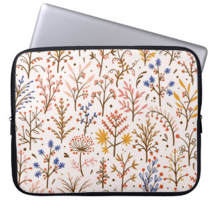 Funda Para Portátil Patrón floral de otoño sin soldadura. Plantas de D