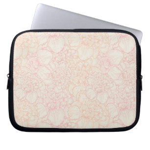Funda Para Portátil Patrón floral de peones rosados