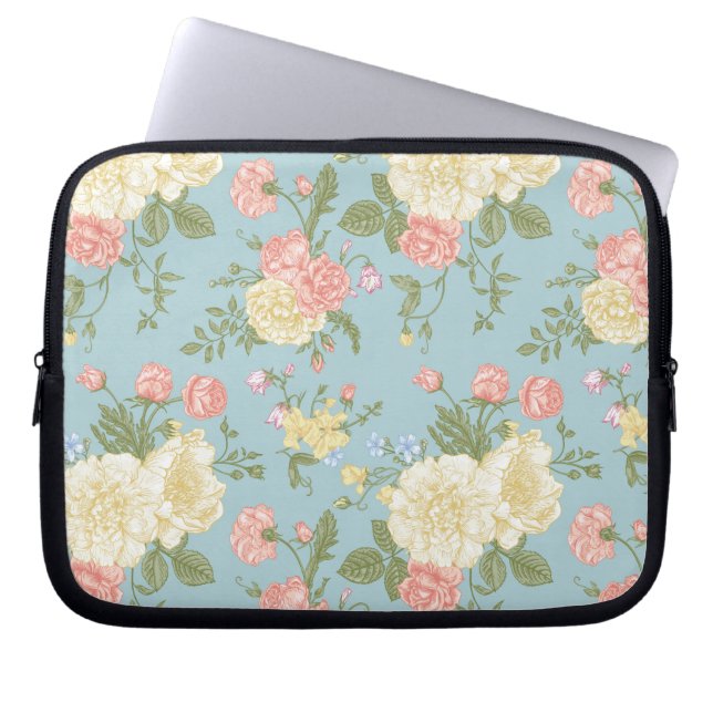 Funda Para Portátil Patrón floral de Peony Garden (Frente)