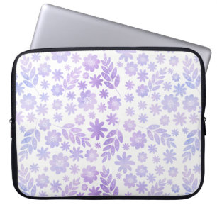 Funda Para Portátil Patrón floral dibujado a mano de lavanda
