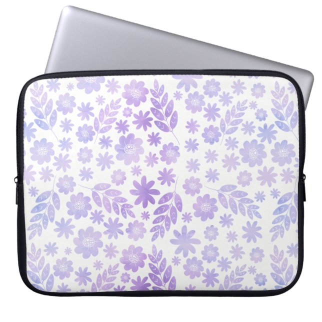 Funda Para Portátil Patrón floral dibujado a mano de lavanda (Frente)