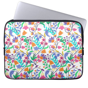 Funda Para Portátil Patrón Floral Exótico Colorido