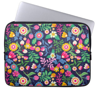 Funda Para Portátil Patrón Floral Exótico Pintado a Mano