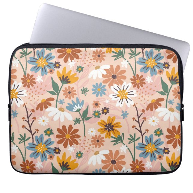 Funda Para Portátil Patrón floral pintado a mano-23136 (Frente)