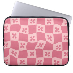 Funda Para Portátil Patrón floral retro-rosado controlado