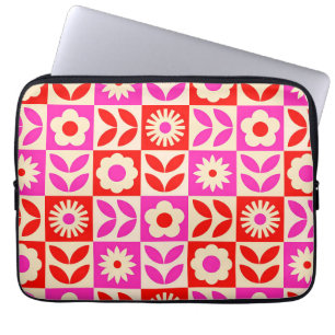 Funda Para Portátil Patrón floral retro vibrante