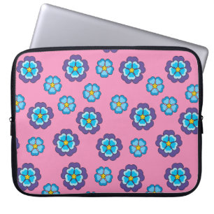 Funda Para Portátil Patrón floral rosa violeta azul