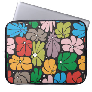 Funda Para Portátil Patrón floral sin brillo con sangre grande estiliz