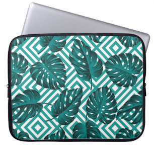 Funda Para Portátil Patrón floral sin costuras con hojas. espalda tro