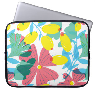 Funda Para Portátil Patrón floral sin fisuras con elementos de transpa