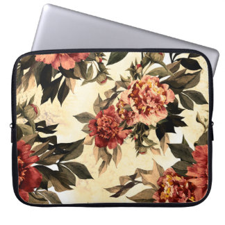 Funda Para Portátil Patrón floral sin fisuras con rosas rojos y naranj