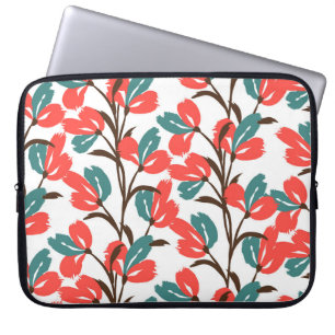 Funda Para Portátil Patrón floral sin fisuras. Fondo florido y cuidado