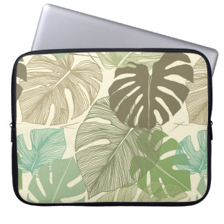 Funda Para Portátil Patrón floral sin foco de la Monstera Tropical del