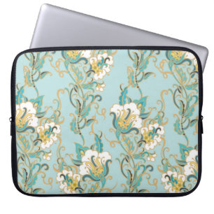 Funda Para Portátil Patrón floral sin soldadura con flores de algodón 