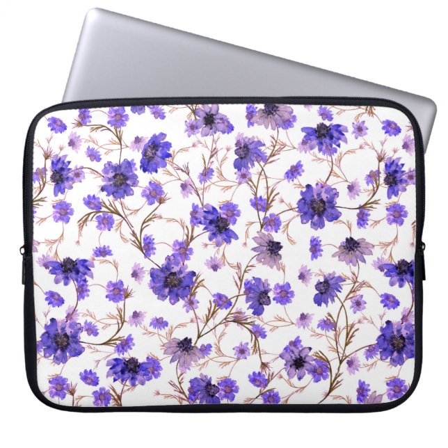 Funda Para Portátil Patrón floral sin soldadura con flores de caléndul (Frente)