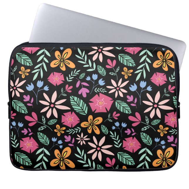 Funda Para Portátil Patrón Floral Y Glamuroso Sin Marea Natural (Frente)