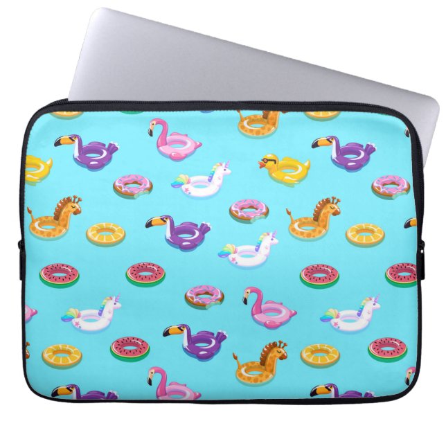Funda Para Portátil Patrón flotante de la piscina de verano (Frente)