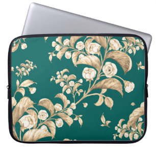 Funda Para Portátil Patrón fluido de las ramas floridas,