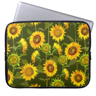 Funda Para Portátil Patrón fluido del verano de los girasoles