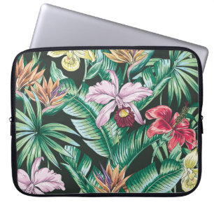 Funda Para Portátil Patrón fluido tropical floral sin soldadura con f