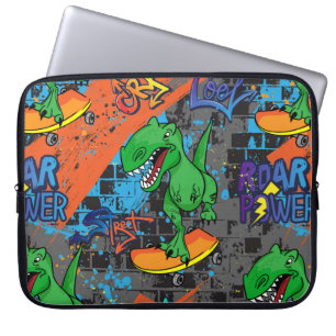 Funda Para Portátil Patrón fresco brillante y sin fisuras con dinosaur