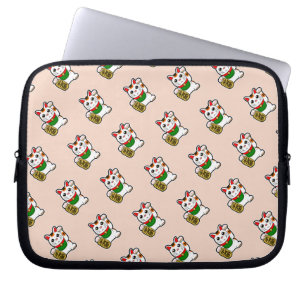 Funda Para Portátil Patrón Gato Lucky Rosa Ligero