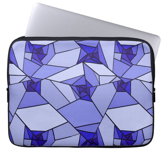 Funda Para Portátil Patrón geométrico abstracto azul (Frente)