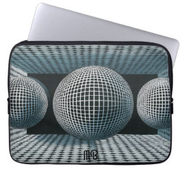 Funda Para Portátil Patrón geométrico abstracto moderno blanco y negro