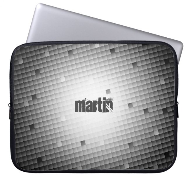 Funda Para Portátil Patrón geométrico abstracto moderno con monograma  (Frente)