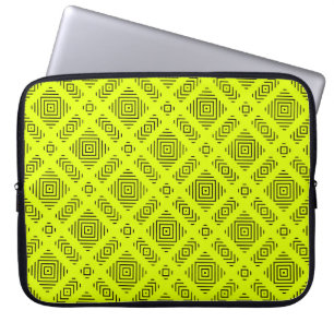 Funda Para Portátil Patrón geométrico amarillo limón