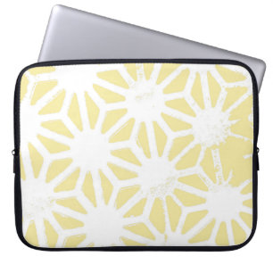 Funda Para Portátil Patrón geométrico amarillo limón