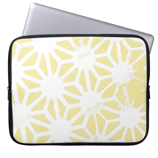 Funda Para Portátil Patrón geométrico amarillo limón (Frente)