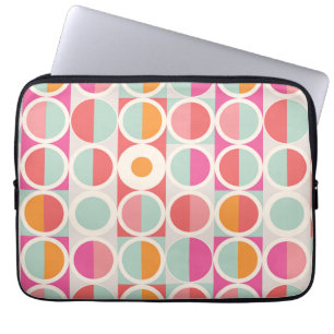 Funda Para Portátil Patrón geométrico azul Naranja rosa