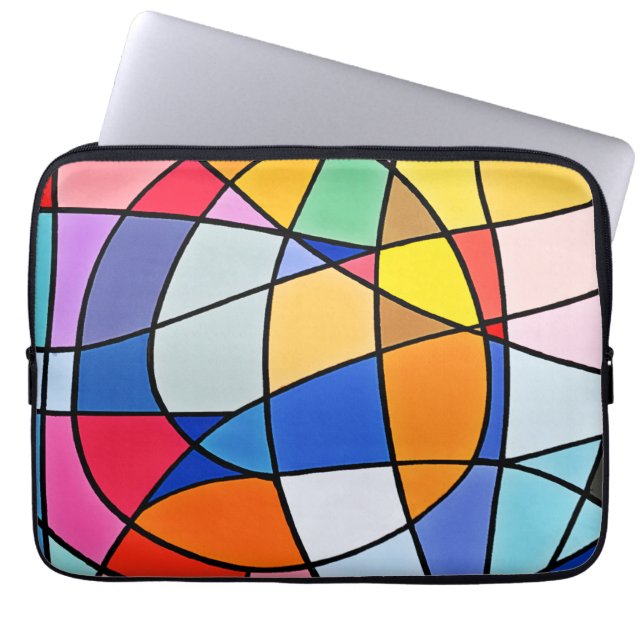 Funda Para Portátil Patrón geométrico colorido (Frente)