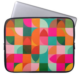 Funda Para Portátil Patrón geométrico colorido Retro Mid Century