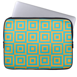 Funda Para Portátil Patrón geométrico cuadrado retro - Naranja atrevid
