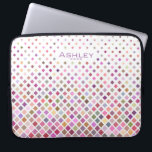 Funda Para Portátil Patrón geométrico de Guay de Pastel Pixels Persona<br><div class="desc">Patrón geométrico moderno de píxeles descendentes.</div>