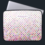 Funda Para Portátil Patrón geométrico de Guay de Pastel Pixels Persona<br><div class="desc">Patrón geométrico moderno de píxeles descendentes.</div>