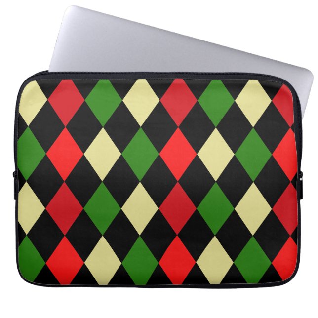Funda Para Portátil Patrón geométrico de Harlequin de vacaciones (Frente)