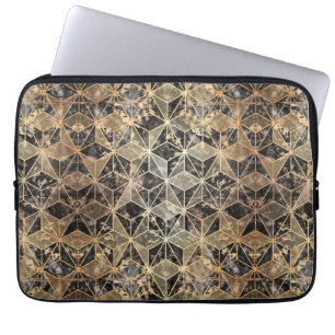 Funda Para Portátil Patrón geométrico de mármol y oro