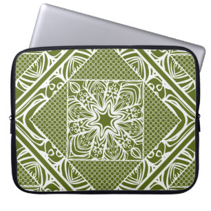 Funda Para Portátil Patrón geométrico floral sin foco. Ilustración vin
