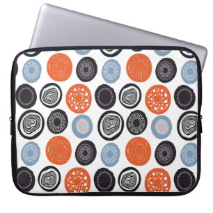 Funda Para Portátil Patrón geométrico moderno con círculos dibujado