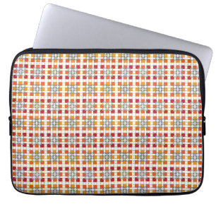 Funda Para Portátil Patrón geométrico moderno de cuadrados Amber
