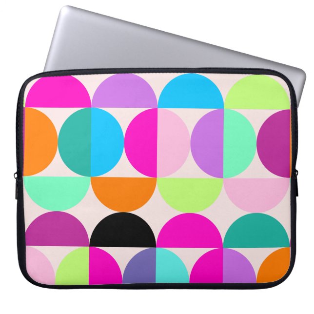 Funda Para Portátil Patrón geométrico moderno de mediados de siglo col (Frente)